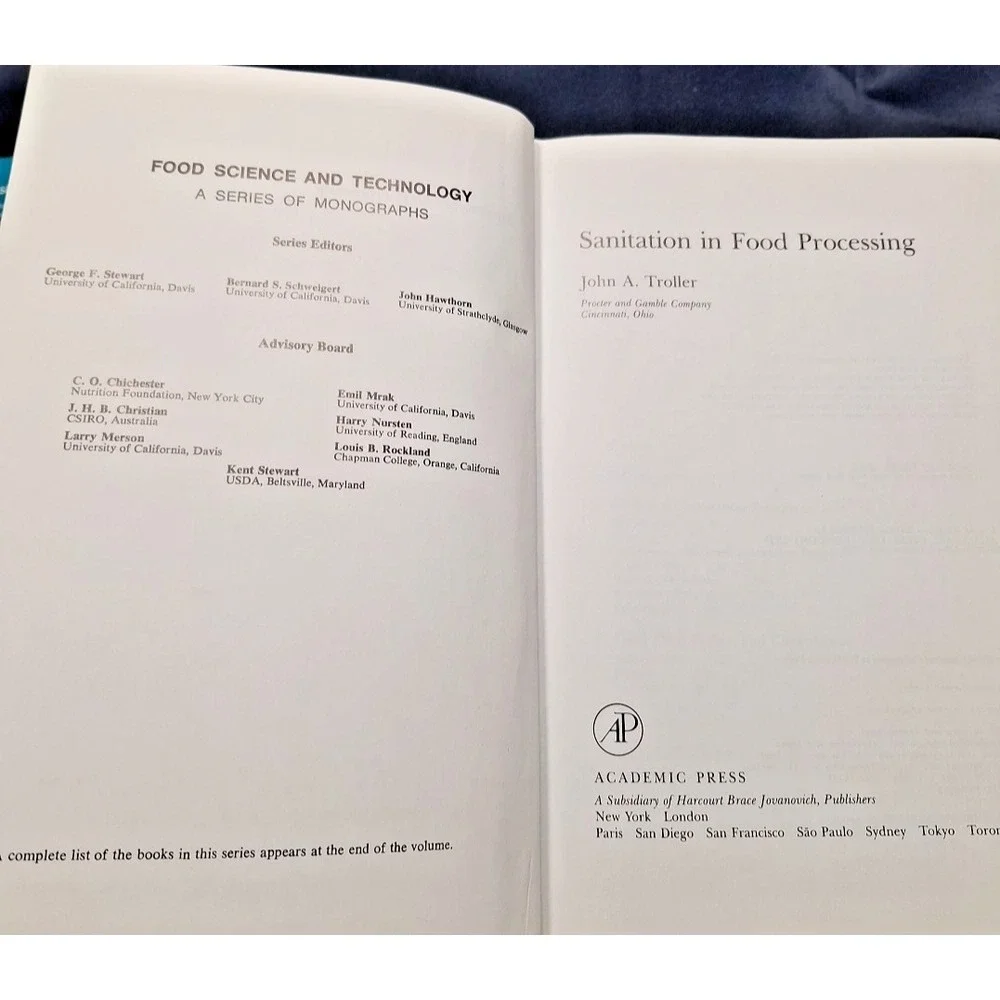 Sanitation in Food Processing 1st‎ Edition Hardcover by John Troller 1983